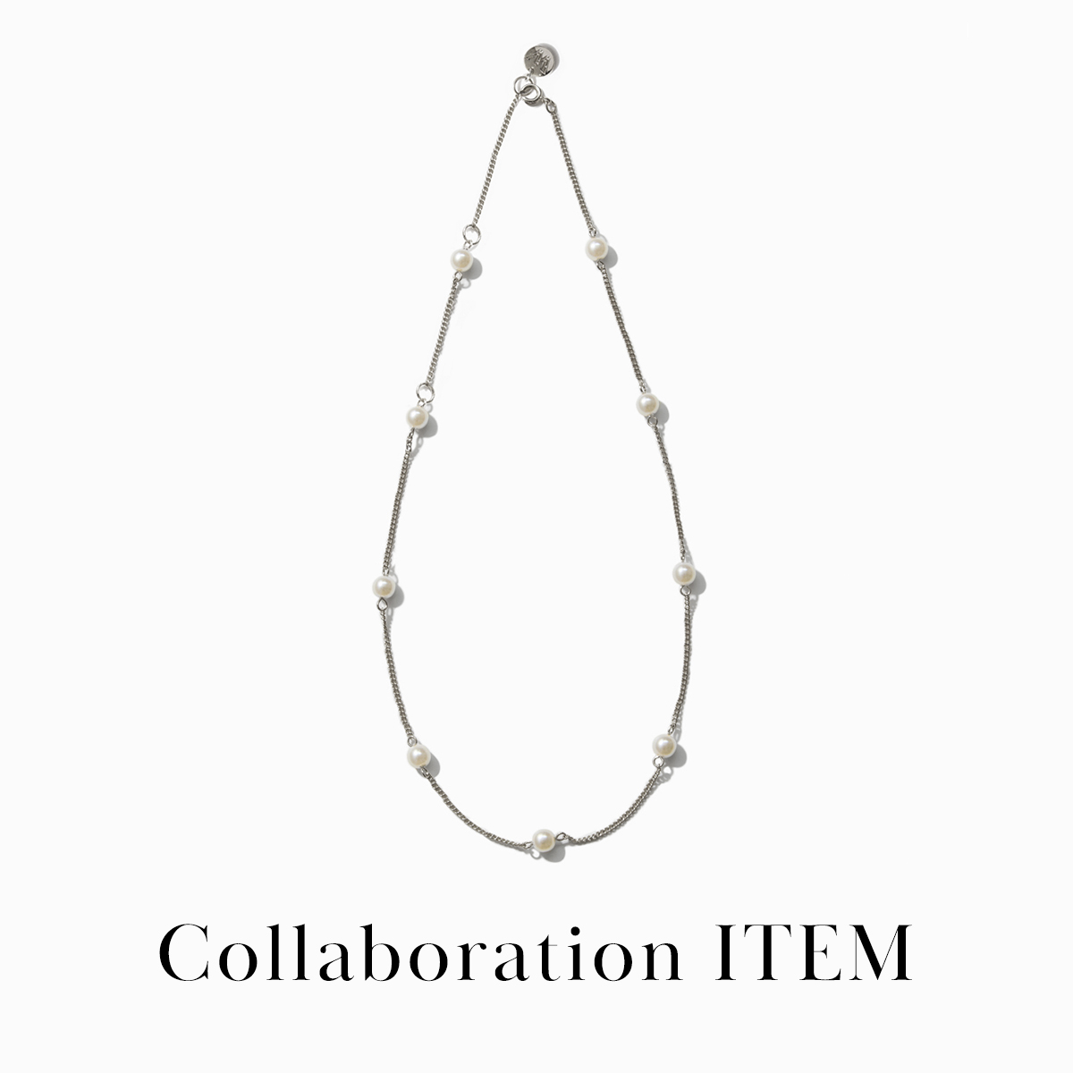 Station Pearl Necklace【Silver925 LINE】（Silver） | WIZBLE