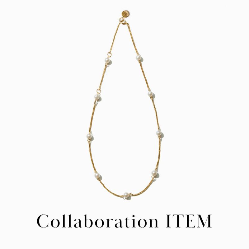 Station Pearl Necklace【Casual LINE】（Gold） | WIZBLE