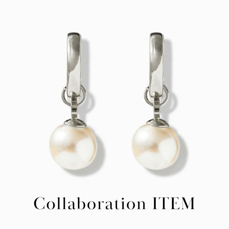 Swing Pearl Simple Earring【Silver925 LINE】（Gold） | WIZBLE