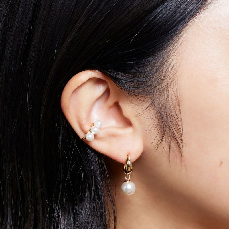 Pearl Line Earcuff【Casual LINE】（Gold）