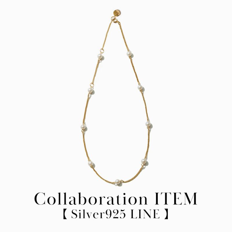 Station Pearl Necklace【Silver925 LINE】（Gold） | WIZBLE