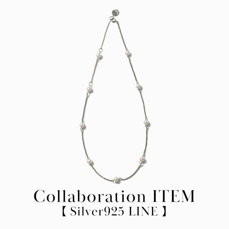 Station Pearl Necklace【Silver925 LINE】（Gold） | WIZBLE