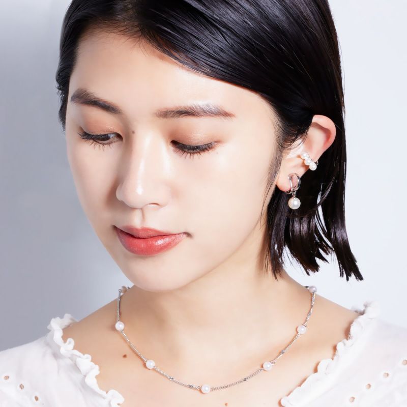 Station Pearl Necklace【Silver925 LINE】（Silver）