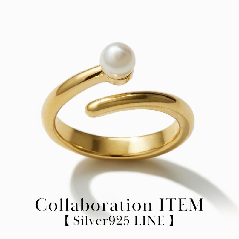 Pearl Line Ring【Silver925 LINE】（Gold） | WIZBLE