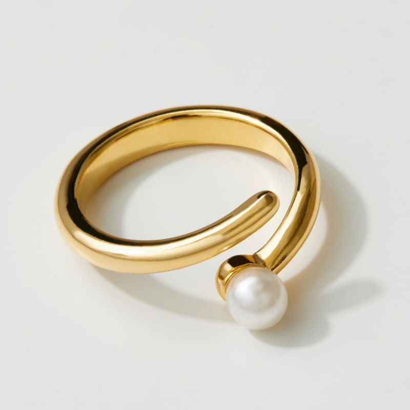 Pearl Line Ring【Silver925 LINE】（Gold） | WIZBLE