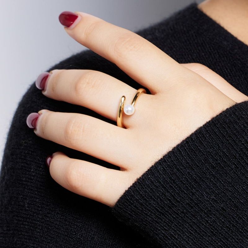 Pearl Line Ring【Silver925 LINE】（Gold） | WIZBLE