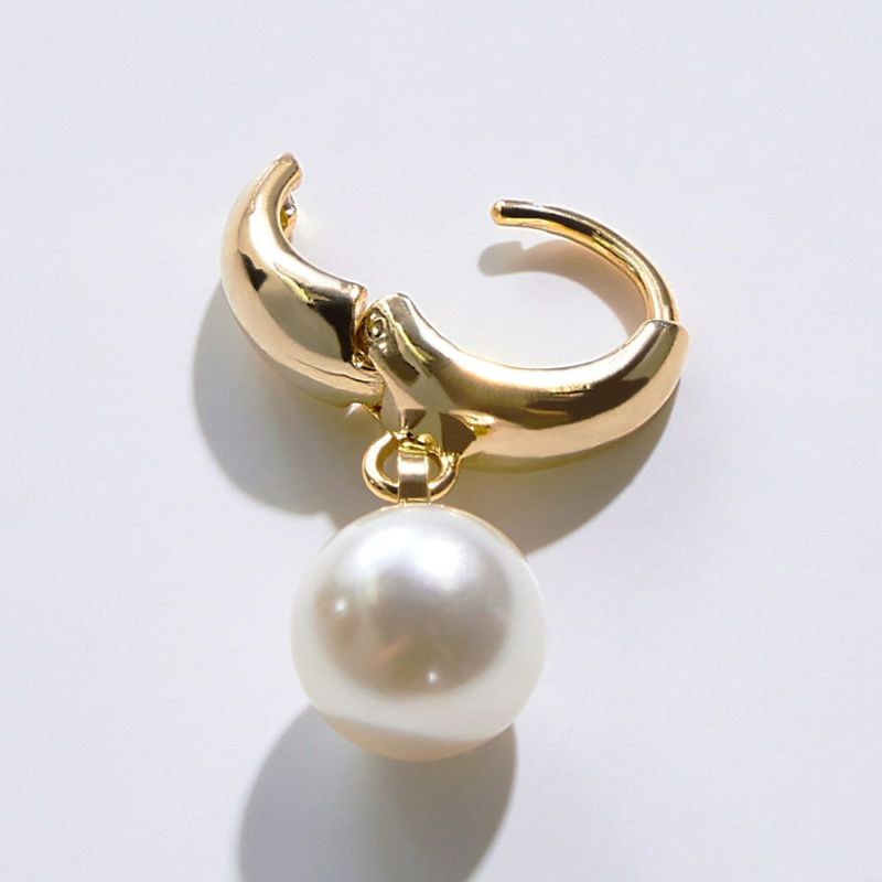 Swing Pearl Simple Pierce【Silver925 LINE】（Gold）