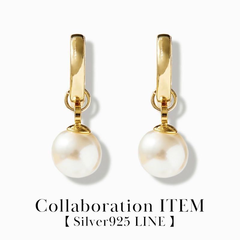 Swing Pearl Simple Earring【Silver925 LINE】（Gold） | WIZBLE