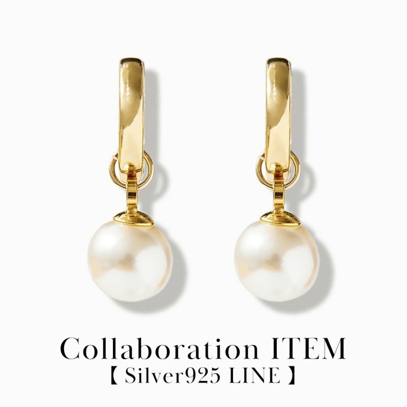 Swing Pearl Simple Earring【Silver925 LINE】（Silver） | WIZBLE