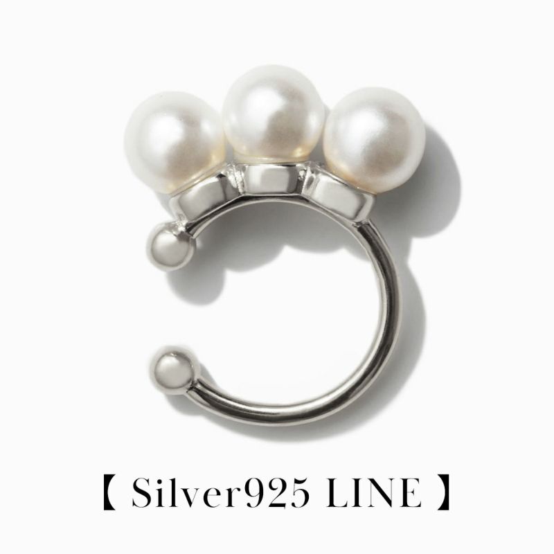 Pearl Line Earcuff【Silver925 LINE】（Gold） | WIZBLE