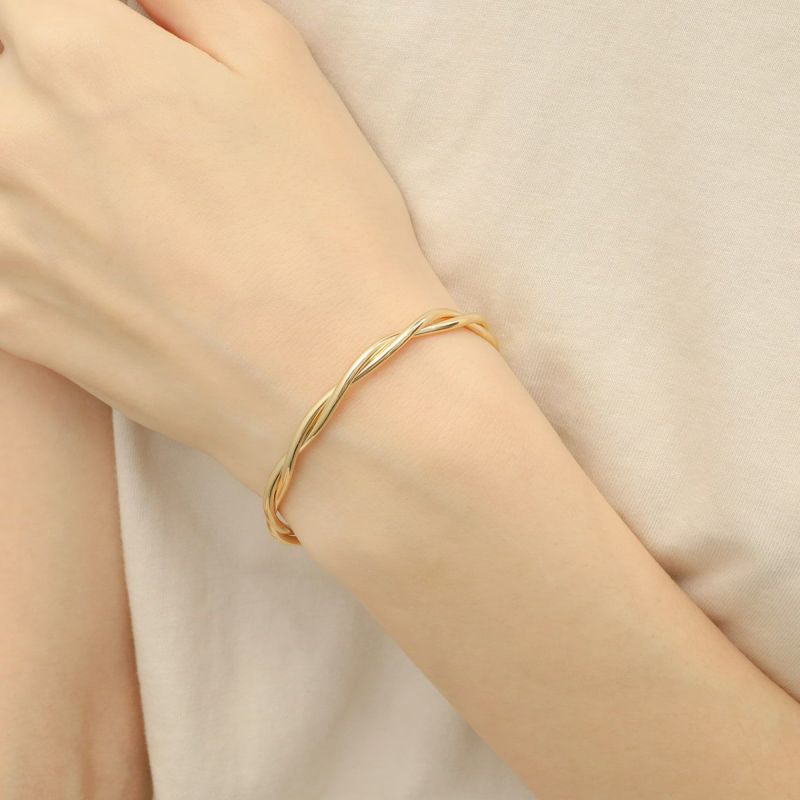 Twist Bangle【Silver925 LINE】（Gold）