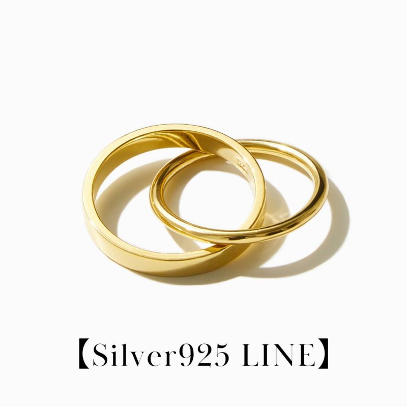 Duo Ring【Silver925 LINE】（Gold） | WIZBLE