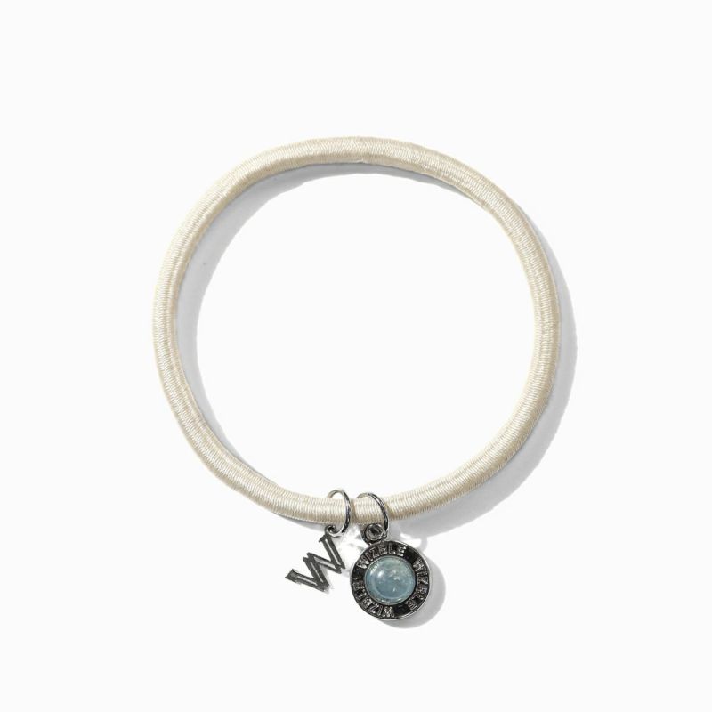 Aquamarine×Quartz Hair Bracelet(Silver)