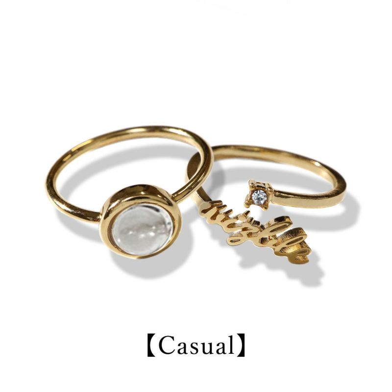 Pinky Ring Set Quartz【Silver925】(Gold) | WIZBLE