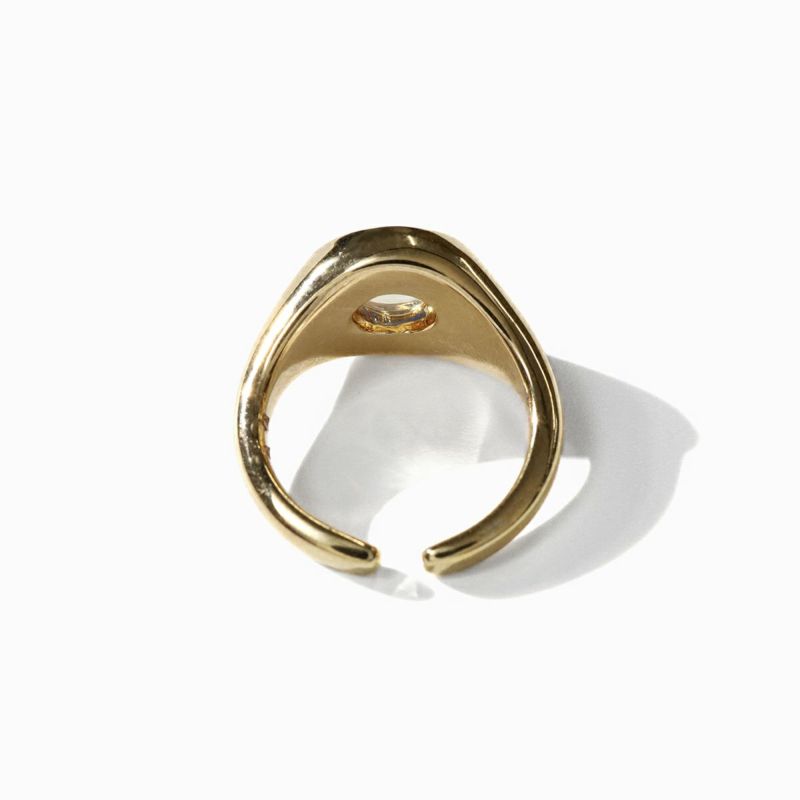 College Pinky Ring Quartz【Silver925】(Gold) | WIZBLE