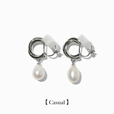 Byweekend☆[silver925] 12mm ball touch earring ピアス 925 Silver]バンブー ライン カット ワンタッチ ピアス 韓国